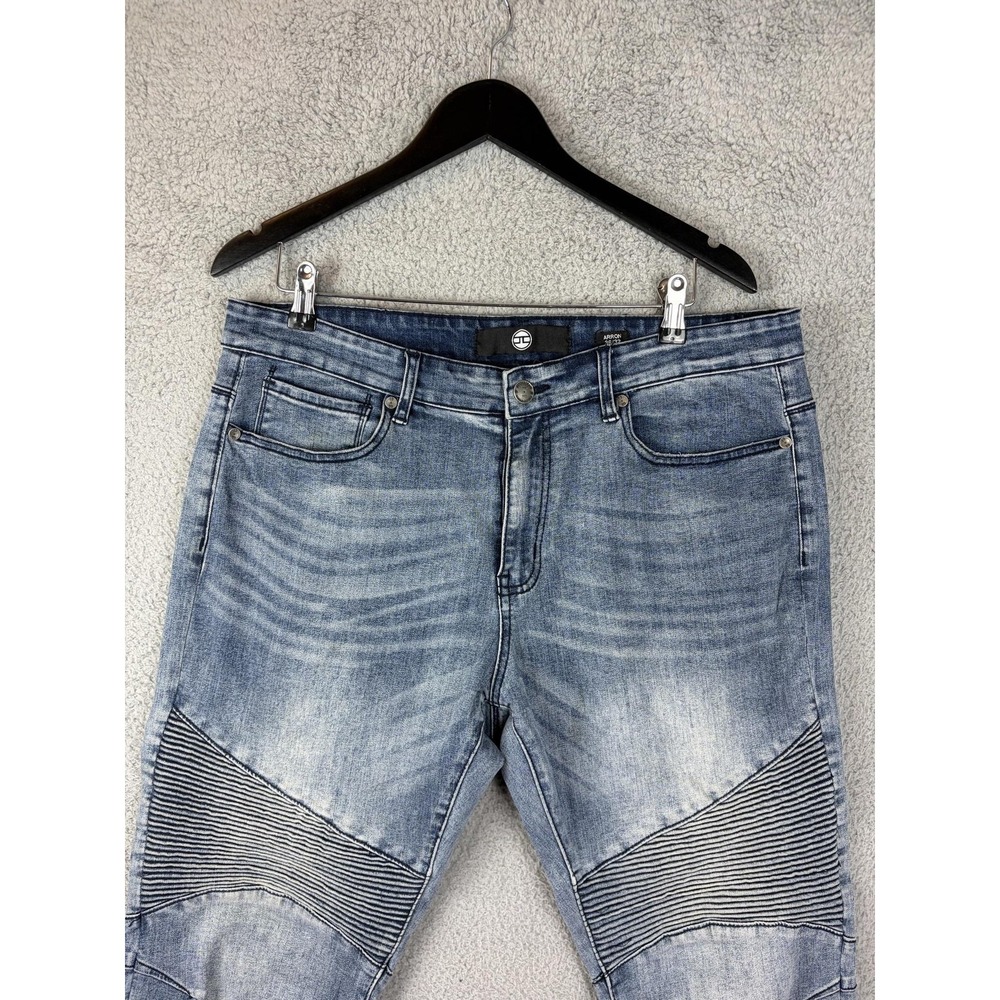 Jordan Craig Arron Jeans Mens 36x32 Blue Light Wash Slim Skinny Stretch Denim